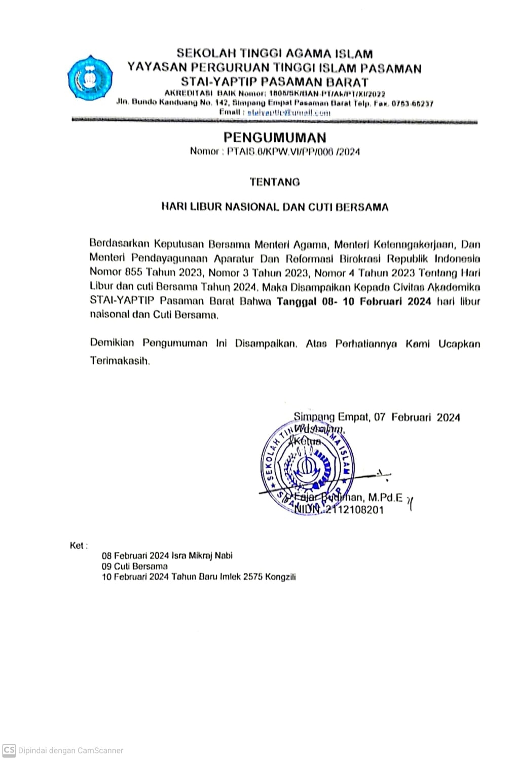 HARI LIBUR NASIONAL DAN CUTI BERSAMA