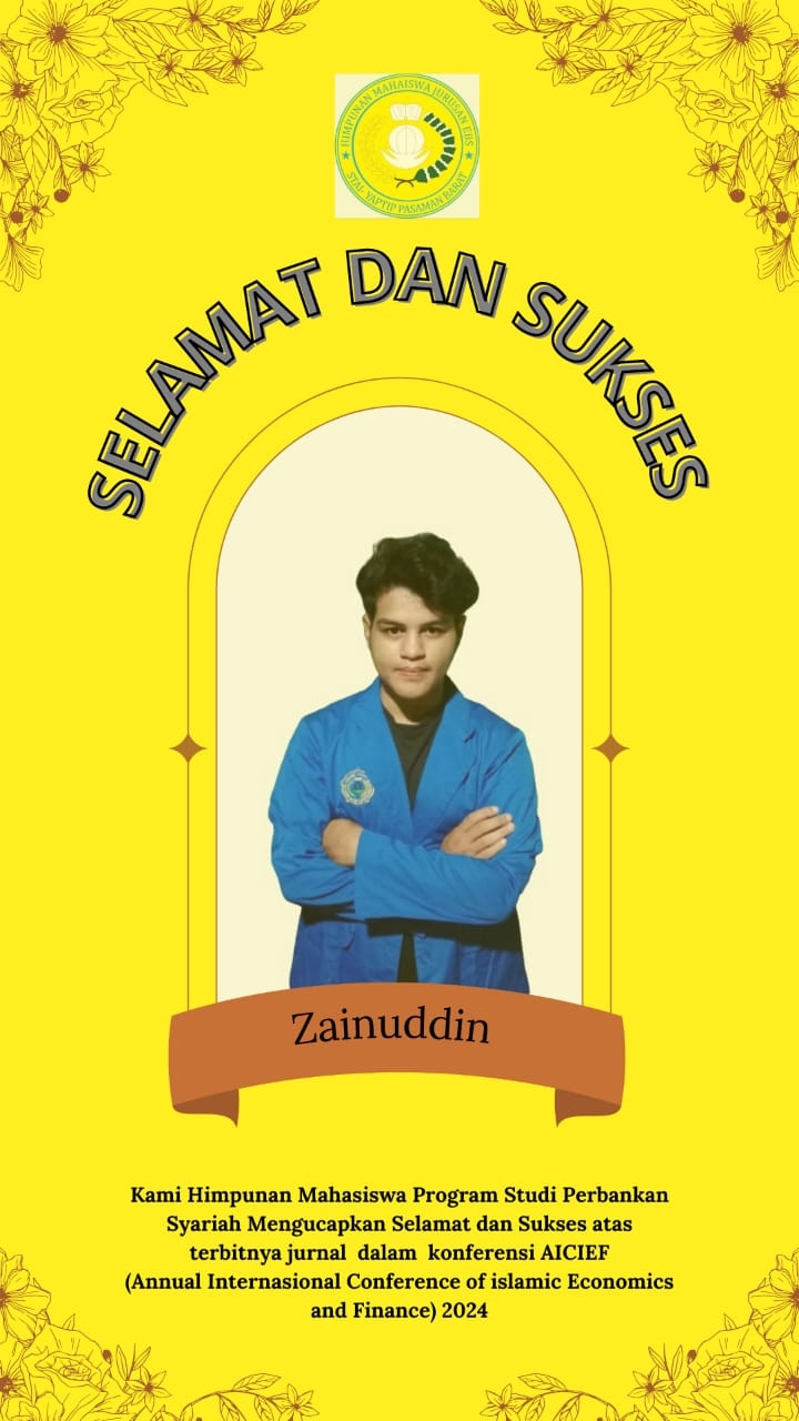 SELAMAT DAN SUSKES ZAINUDDIN ATAS TERBITNYA JURNAL DALAM KONFERENSI AICIEF