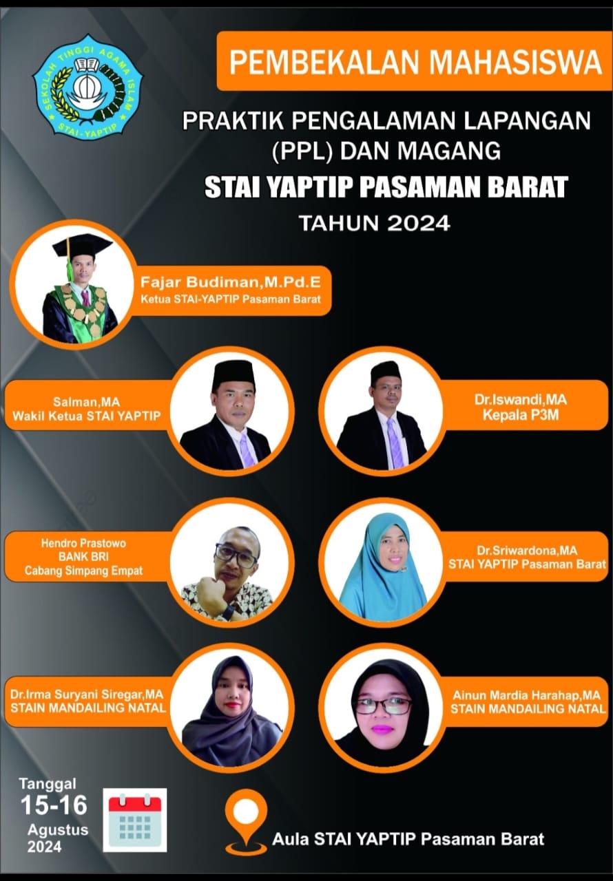 PEMBEKALAN PPL DAN MAGANG MAHASISWA STAI YAPTIP PASAMAN BARAT TAHUN 2024