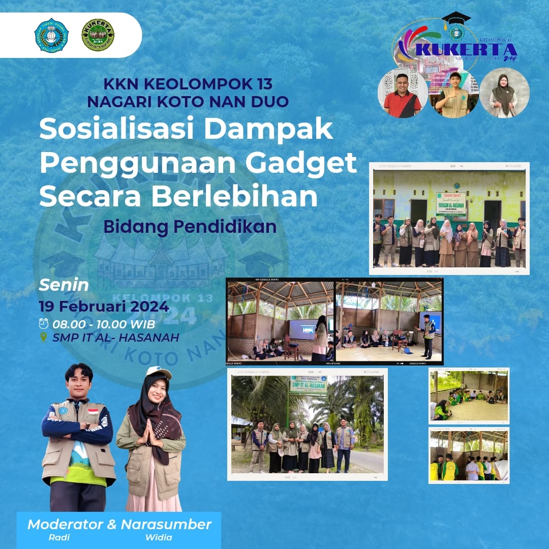 SOSIALISASI DAMPAK PENGGUNA GADGED SECARA BERLEBIHAN 