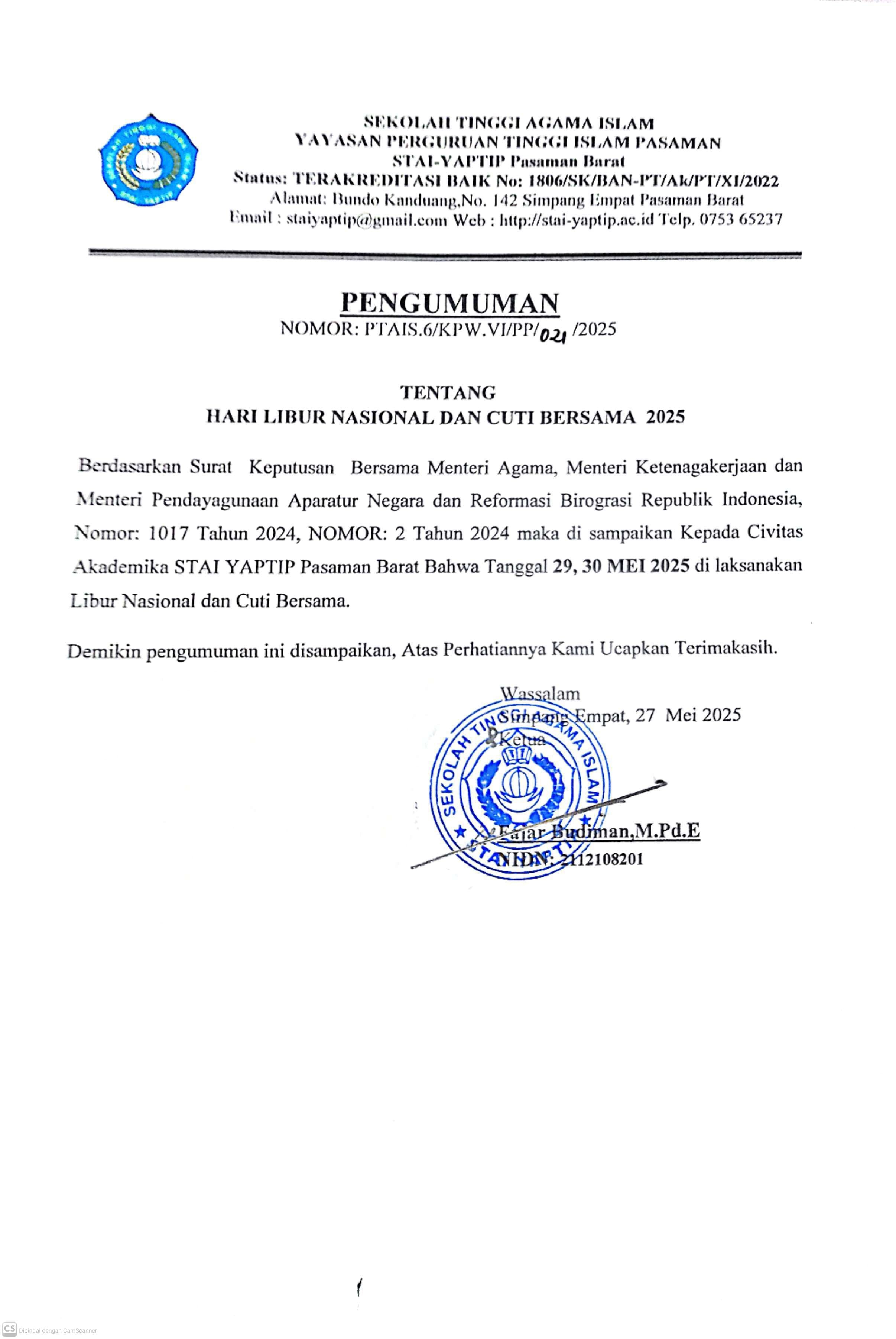 HARI LIBUR NASIONALDAN CUTI BERSAMA 2025