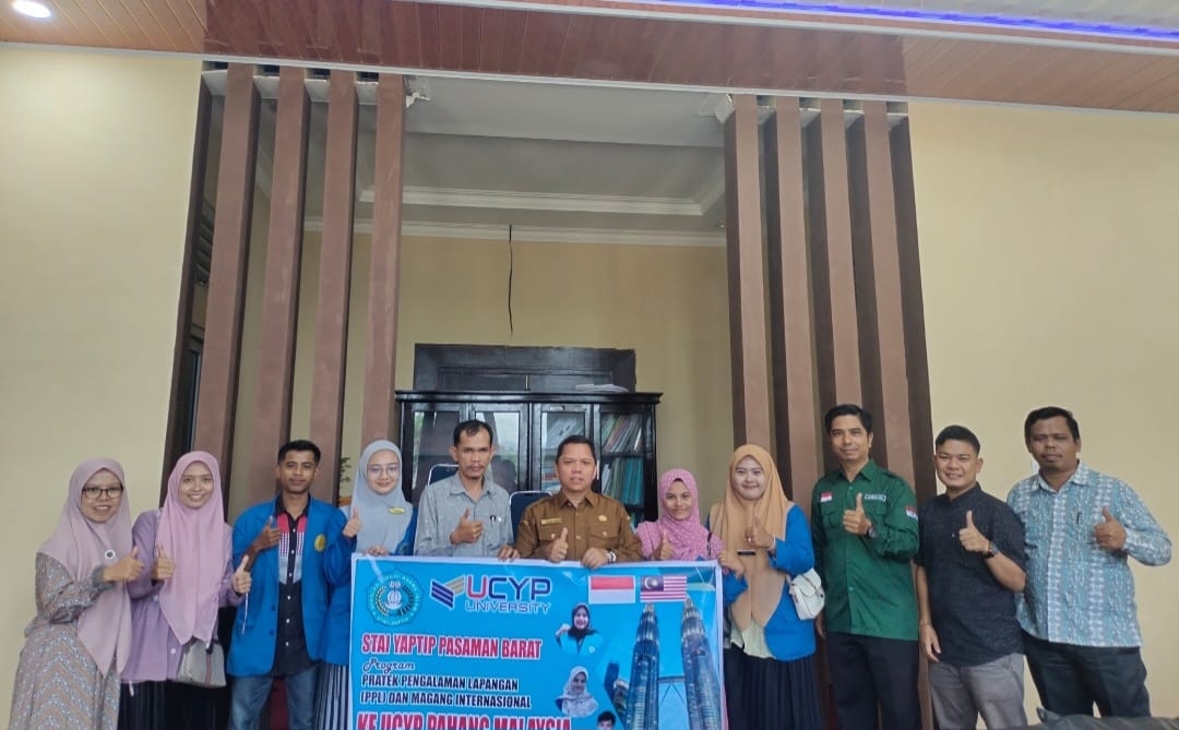 KEPALA DINAS PENDIDIKAN LEPAS MAHASISWA PPL DAN MAGANG INTERNASIONAL STAI YAPTIP PASAMAN BARAT