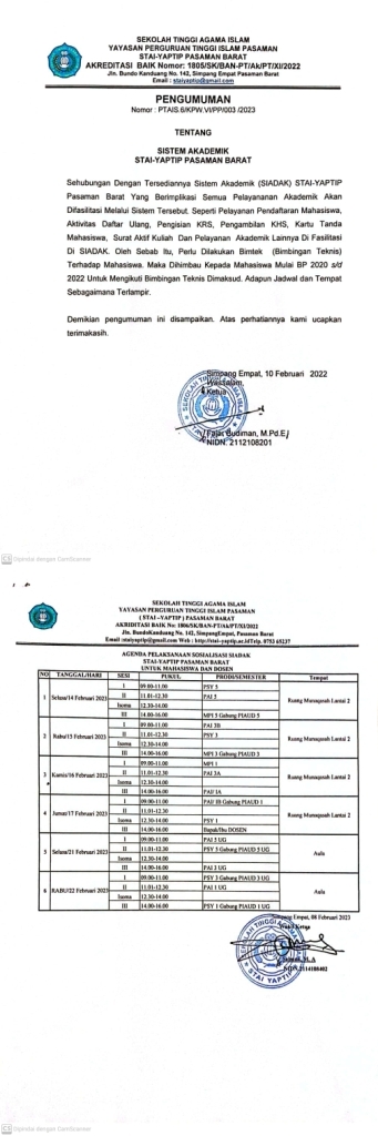 SISTEM AKADEMIK STAI-YAPTIP PASAMAN BARAT